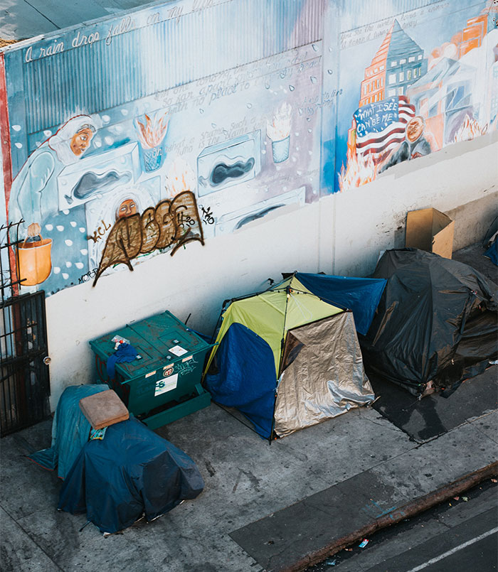 Homeless people. Austin, TX just reinstated a ban on public camping/sitting/laying down, with zero allocation for actually helping the homeless population.