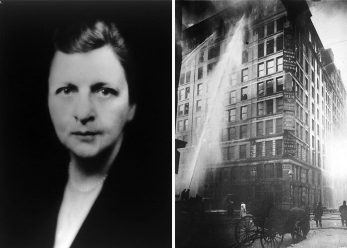 a woman named Frances Perkins was outside the Triangle Shirtwaist Factory during the fire and saw dozens of people jump to their deaths due to unsafe work conditions. She went on to become the first female Secretary of Labor and founded the Factory Investigating Commission to improve work safety