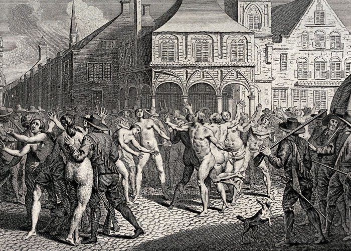 the Adamites were a 2nd century Christian sect that sought to re-create the innocence of the Garden of Eden. To this end they called their church “Paradise”, practiced nudism, rejected marriage and claimed they could do whatever they wanted because they had no knowledge of good/evil.