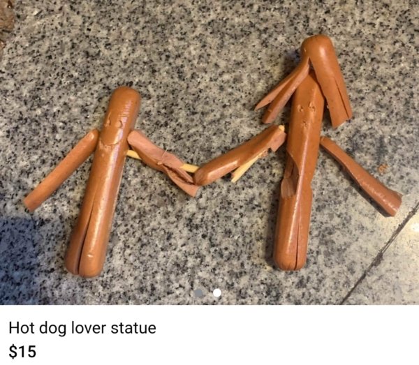hand - Hot dog lover statue $15