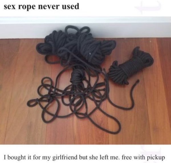 sex rope never used I bought it for my girlfriend but she left me. free with pickup