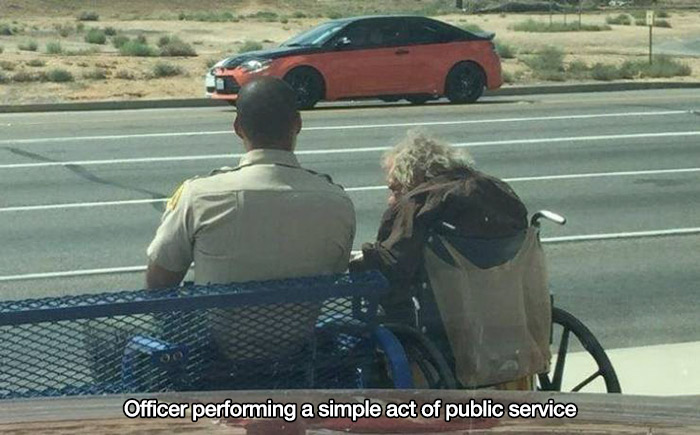 asphalt - Officer performing a simple act of public service