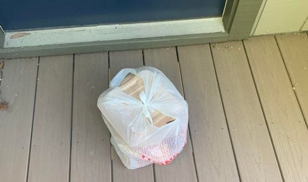 Walked out my front door today and found this. I didn’t order DoorDash. Looks like someone didn’t get their lunch or maybe their dinner from last night, or maybe from a few days ago. I haven’t been outside in 4 days.