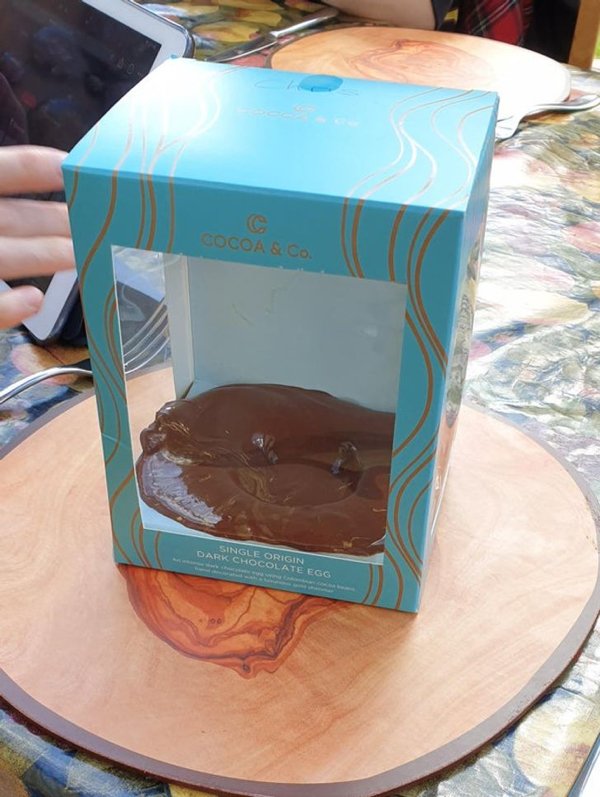 Accidentally left my Easter egg in the sun. Still sealed!