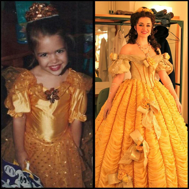 “My beautiful sister, living her dream as Belle in the national traveling tour of Beauty and the Beast.”