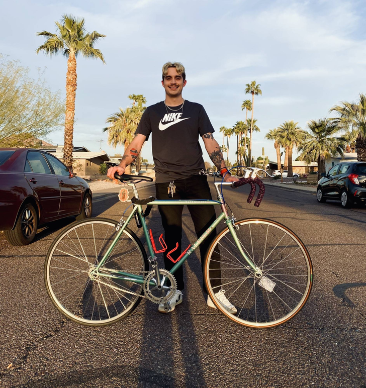 “I built this ‘86 Raleigh from the frame up. I’m proud of myself for the first time in a long time!”