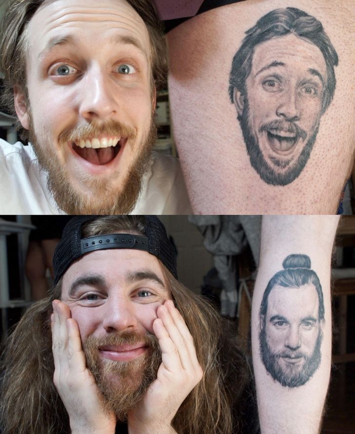 “A complete stranger and I got tattoos of each other’s face.”