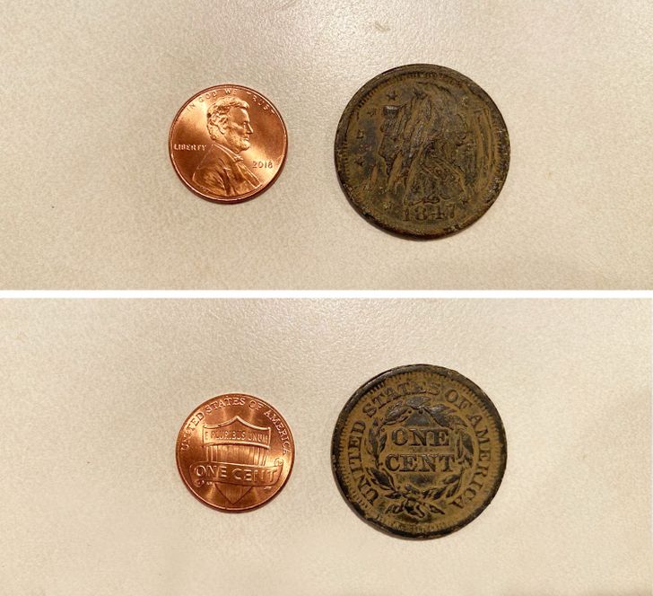 “A penny from 1847 vs today”
