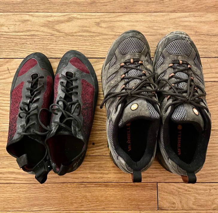“Same size climbing shoes vs Hiking shoes”