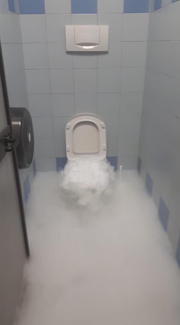 dry ice in toilet - D