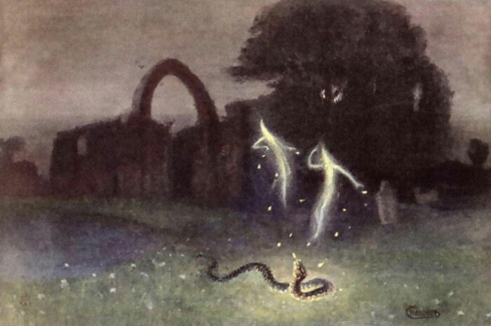 European folklore is full of fantastical creatures, from leprechauns to boggarts to the Baba Yaga, and one of the most enduring folk myths is the "will-o'-the-wisp." Throughout history, people have reported seeing mysterious flickering lights floating over marshes and swamplands at night. Witnesses have speculated these lights are spirits stuck in limbo and wandering the Earth. Often, a will-o'-the-wisp sighting is considered a bad omen. Although the term originates from Great Britain, will-o'-the-wisps appear in different cultures around the world.

"Comparative mythology" is a term used when different societies have similar myths. Different cultures can have nearly identical folklore either because their folklore reflects a universal human concern (i.e. a belief in the afterlife) or they're all inspired by the same natural phenomenon.

In this case, it's the latter. Most likely, will-o'-the-wisp reports are really just swamp gas sightings. Usually when organic matter perishes, it decomposes. But in swamps, lifeless organic matter gets submerged and decomposes underground, without exposure to the air. This decomposition creates "swamp gas," a combination of methane, carbon dioxide, nitrogen, phosphines, and other chemicals. When swamp gas does get exposed to the air, it can spontaneously ignite and cause a flickering effect like the will-o'-the-wisp.
