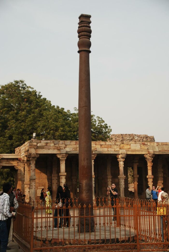Likely built sometime around 450 CE, the 23-foot-tall iron pillar found in Delhi's ancient Qutb Complex amazed both locals and scientists because of its seeming resistance to rust. Theories about the "out-of-place artifact" abounded, with one explanation being that it was built by aliens, since local people at the time couldn't have built such an element-resistant object.

But recent scientific analysis showed that not only was such a feat well within the capabilities of ancient people, it also revealed exactly why the pillar doesn't rust. It's coated with a thin layer of iron hydrogen phosphate hydrate (also called misawite), which keeps the elements out. The film likely ended up on the pillar through a combination of impurities in the iron and the primitive ovens the metallurgists were using. No ancient astronauts needed.