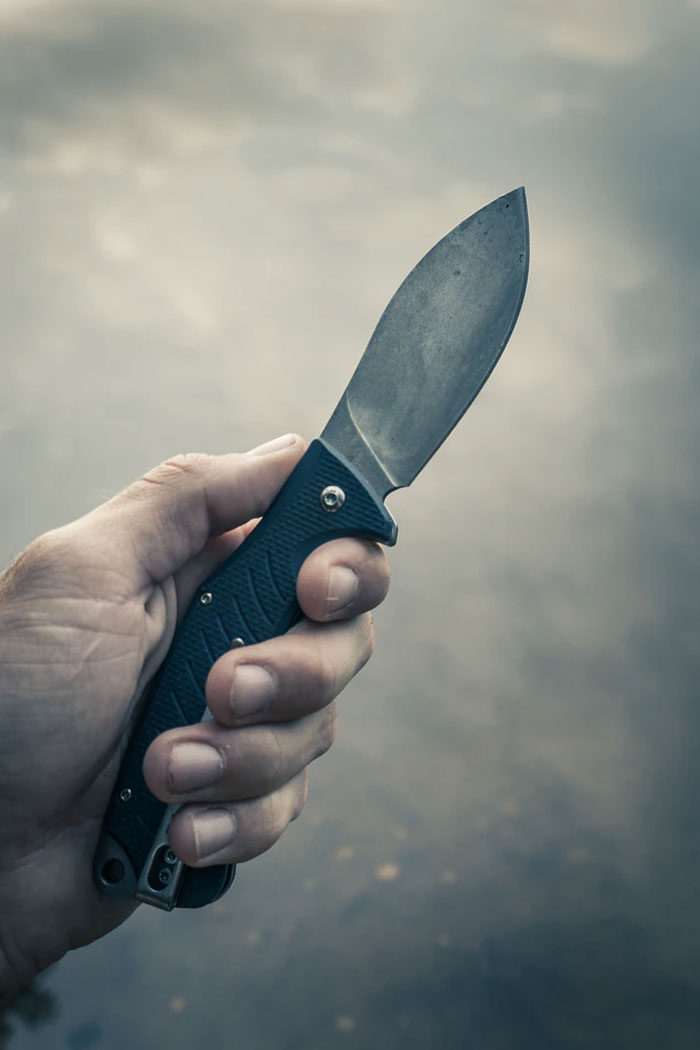 If someone gets stabbed, do not take the knife out. It acts as a plug to the hole and prevents blood loss. Apply pressure to the wound and call the police