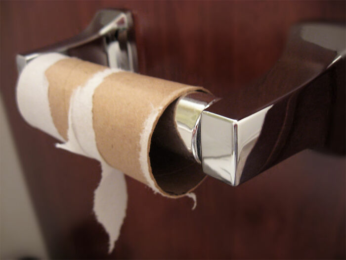 Not changing empty toilet paper rolls.