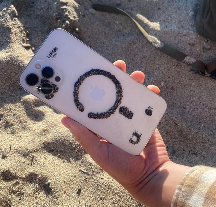 “The sand in Tahoe is magnetic and it’s stuck to my phone.”