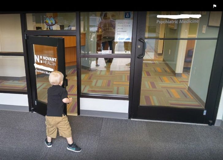 “My childhood doctor’s office has a mini door installed for the younger patients.”