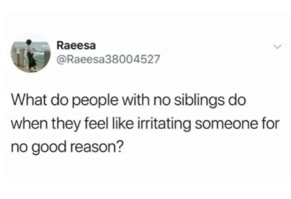 diagram - Raeesa What do people with no siblings do when they feel irritating someone for no good reason?