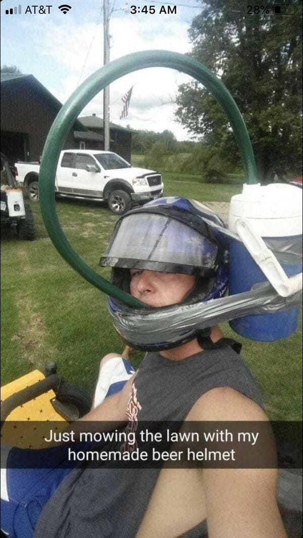 Mow your lawn and drink your beer at the same time.