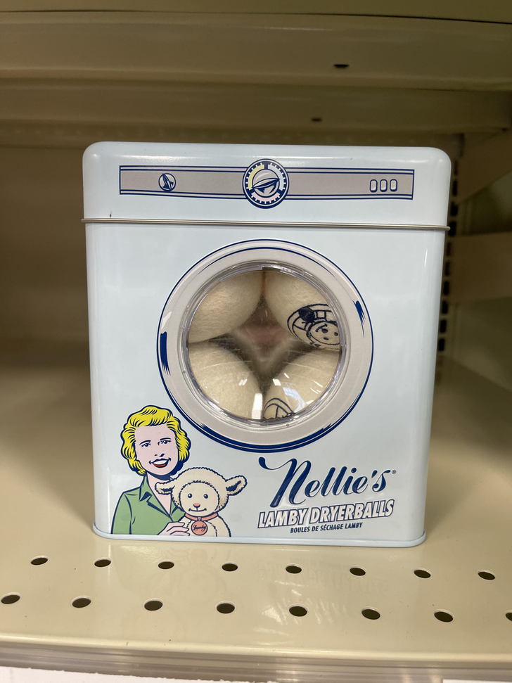 “The packaging for these dryer balls”