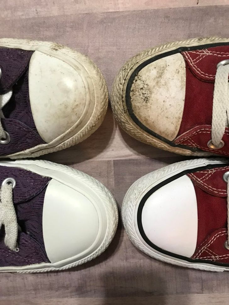 “I always find the before and after of cleaning my shoes nice.”