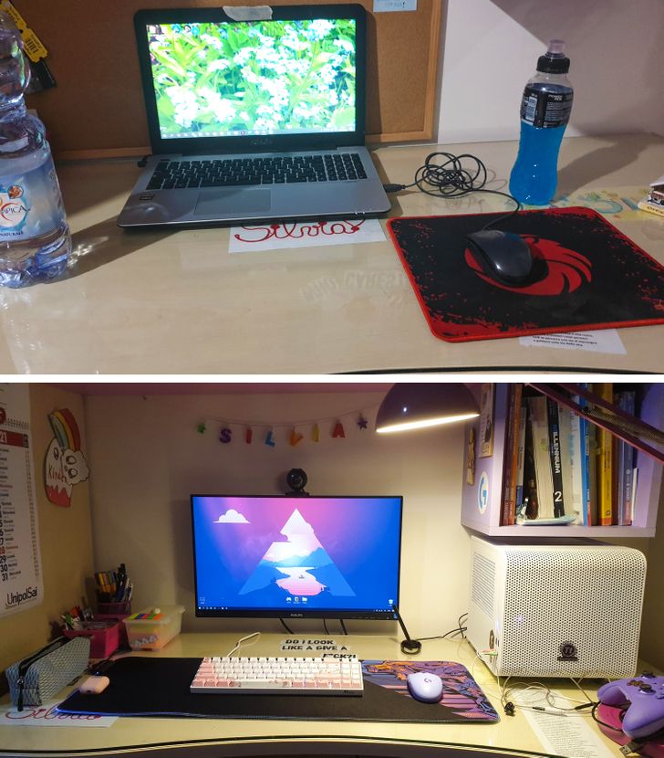 “My setup, before and after”