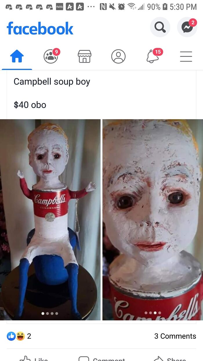 campbell's boy - A A N Prill 90% facebook 15 Campbell soup boy $40 obo Campbell Ca Cell 2 3 Liko comment bare