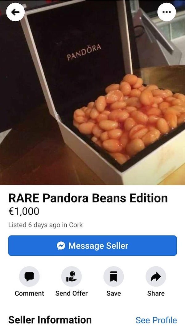 cursed beans meme - ... ... Pandora Rare Pandora Beans Edition 1,000 Listed 6 days ago in Cork Message Seller Comment Send Offer Save Seller Information See Profile