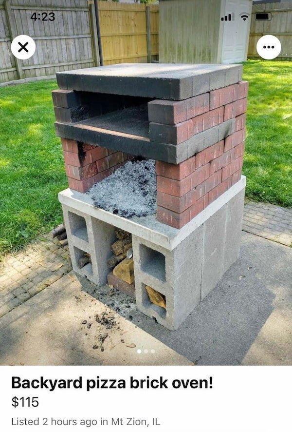 bricklayer - Backyard pizza brick oven! $115 Listed 2 hours ago in Mt Zion, Il