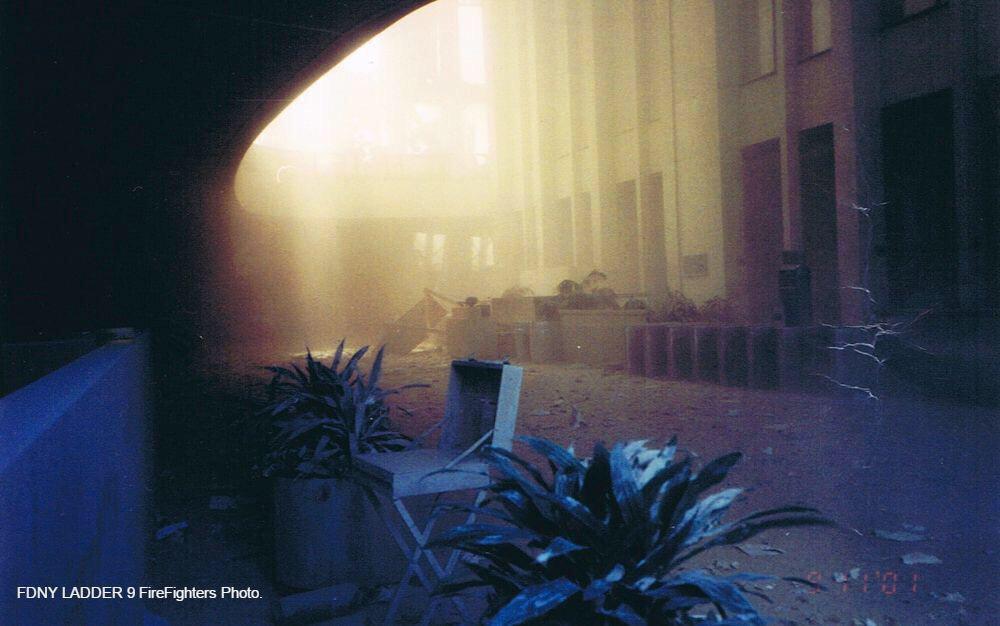 The lobby of the North Tower of the WTC after the South Tower’s collapse
