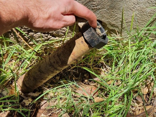 I found this tubular thing in my garden, it’s quite heavy, I was actually afraid to move it around because for some reason I thought it might be a pipe bomb or something, anyways, any help in finding out what this is would be appreciated.

A: It’s a sprinkler head