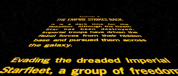 the opening crawl to Star Wars begins with a storybook-esque narration ("A long time ago in a galaxy far, far away....") because George Lucas first imagined his films as stories being told by an ancient race of immortals. The immortals were written out for early films, but this vestige remained.