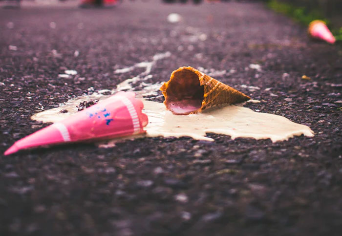 I was working at a place that had soft-serve ice cream on the menu. One day, a lady came to the counter and said, 'I'm really sorry, but my daughter dropped her ice cream and she's really sad about it. Do you think you could give me another?' I was about to, then I realized our ice cream machine was broken that day and we hadn't sold any. I looked back at her and told her that the ice cream must've not been from us because of the machine. She turned bright red and mumbled, 'Oh, then I guess it must be from Dairy Queen or something,' and left quickly