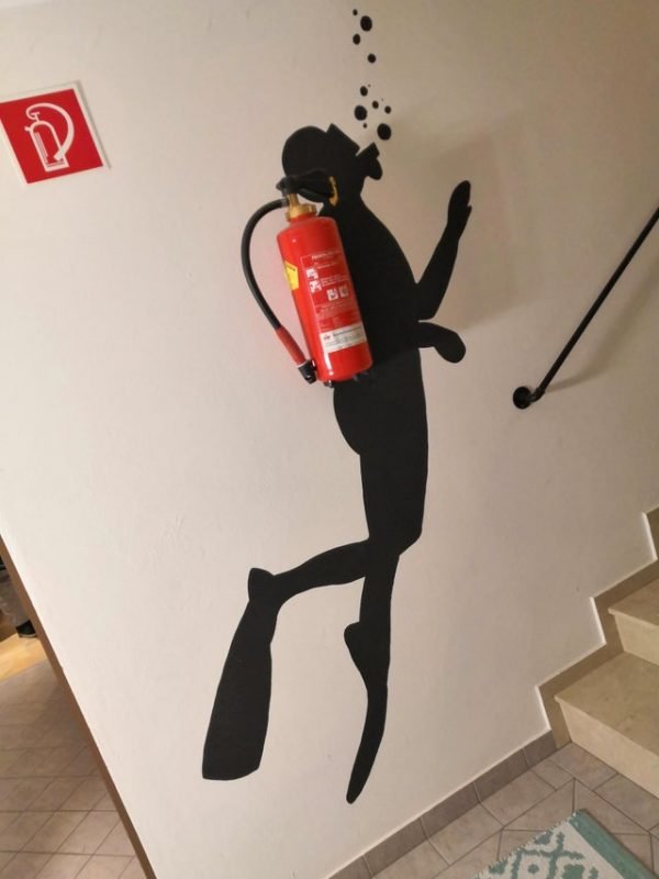 Extremely smart placement for a fire extinguisher