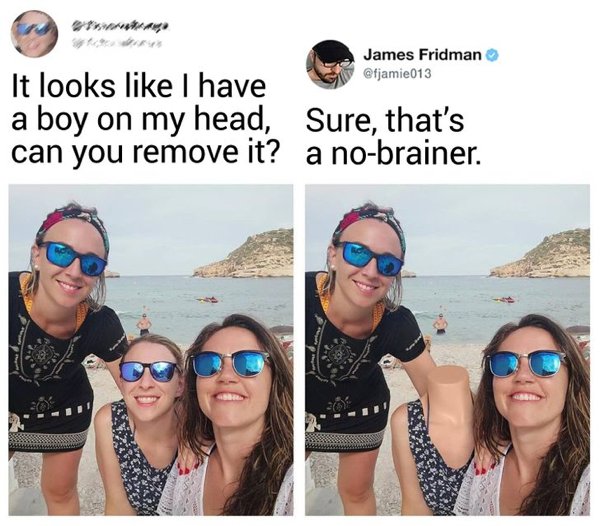 james fridman - James Fridman It looks I have a boy on my head, Sure, that's can you remove it? a nobrainer. 3D