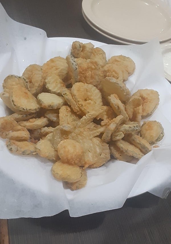 They didn’t have any other sides cos they were about to close so I got like 100 fried pickles.