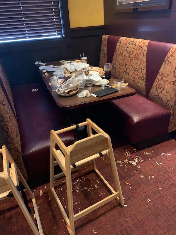 Leaving a table like this