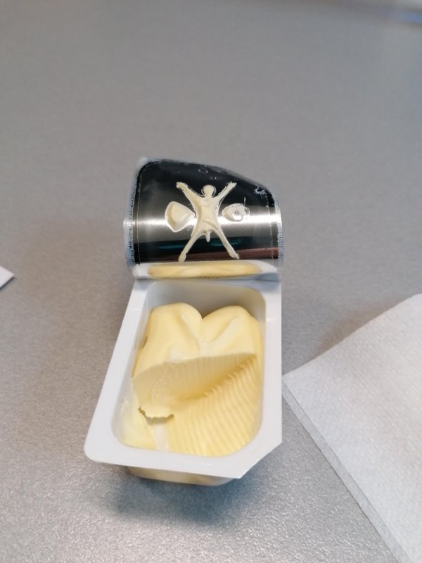 “My butter this morning looks like a happy naked man.”