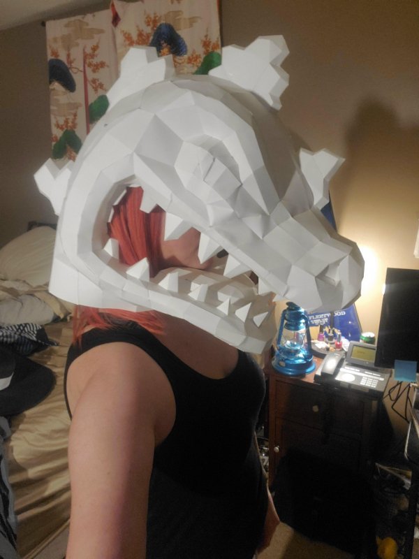 “My friend made a wearable Reptar head out of paper.”