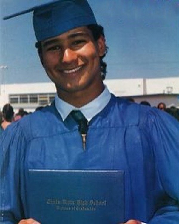 Mario Lopez graduating high school in 1991