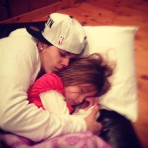 Justin Bieber and his younger sister Jazmyn