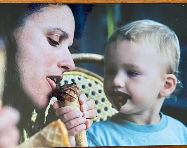Julia Louis-Dreyfus with her son Charlie Hall