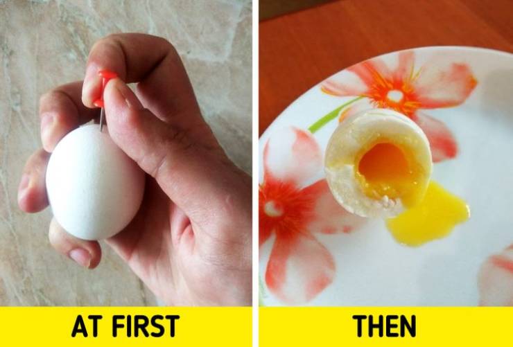 "You can make a perfect soft-boiled egg if you put it into boiling water and wait for 5-7 minutes depending on the size. Before dropping them in, you can pierce the shell on the blunt end. You can easily do this by using a simple pin or needle you have lying around."