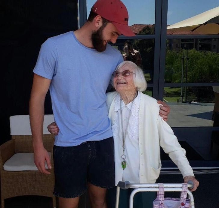 “My great-grandmother and I share a birthday. This was taken on her 100th and my 19th.”