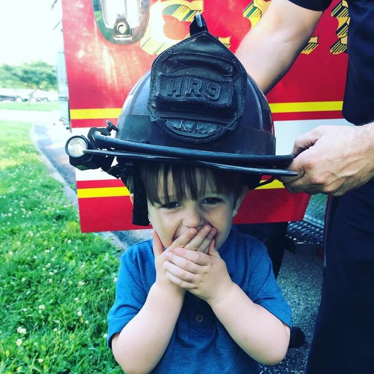 “The firefighters called my 3-year-old nephew over to meet them. He was over the moon and it was his birthday.”