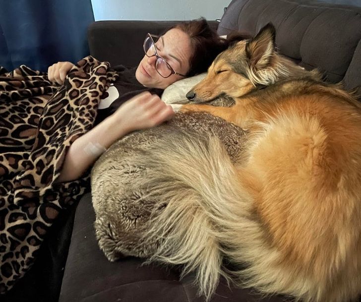 “Girlfriend had surgery, Lucy hasn’t left her side for a minute.”