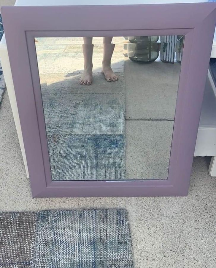 “Mirror for sale: but does it come with the giant feet boots?”