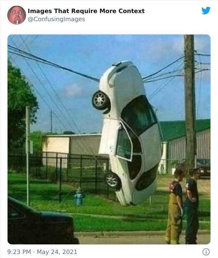 truck stuck on power lines - Images That Require More Context