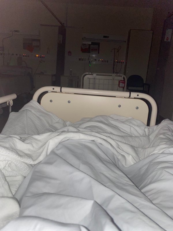 “Came in a week ago to have my gallbladder removed. Lung collapsed during surgery and now I have pneumonia and I’m tethered to an oxygen tank.”