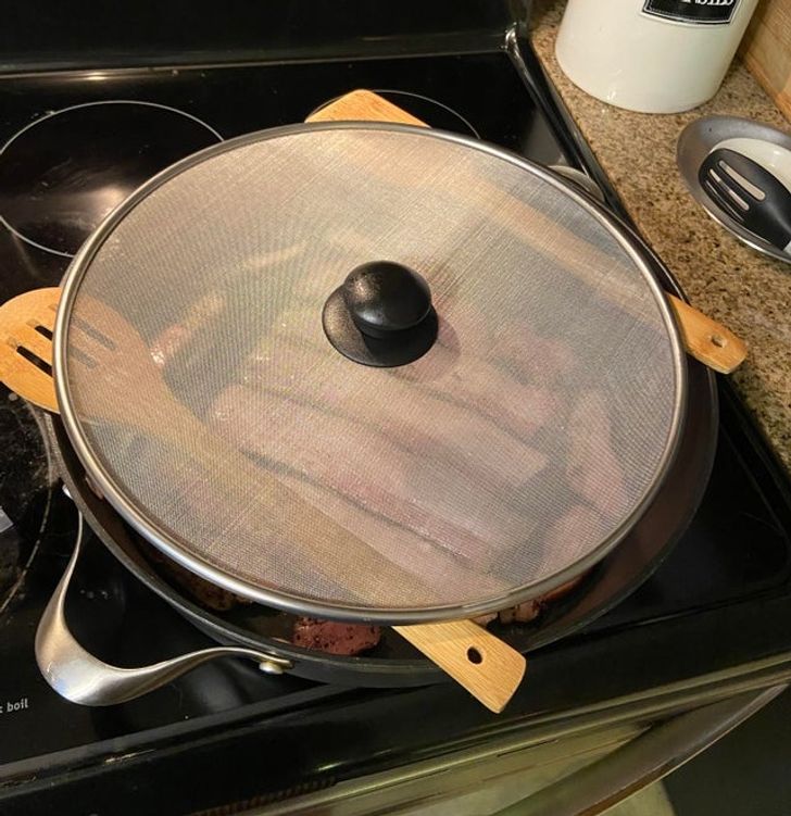 “The splatter shield was too small for my pan.”