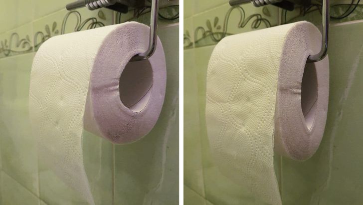 “This will help if your kids use too much toilet paper: press on the roll and it will be harder to use.”